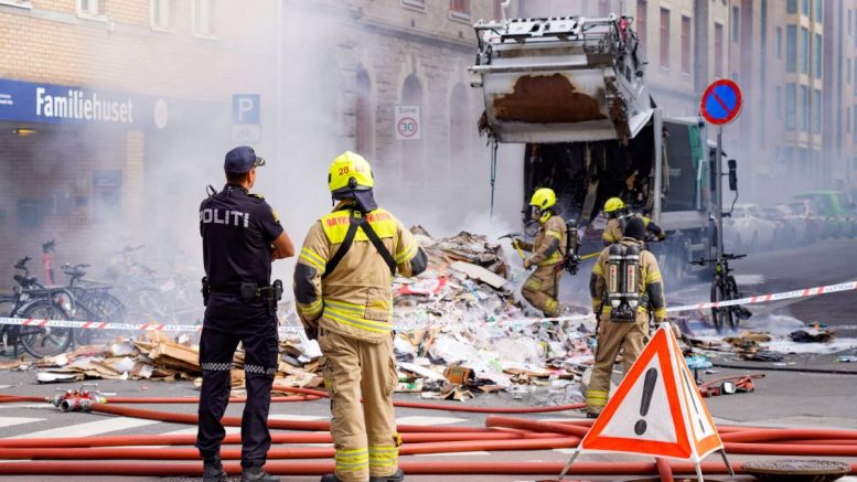 Incendie d'un camion à ordures