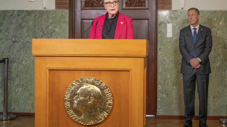 Remise de la médaille du prix Nobel de la paix